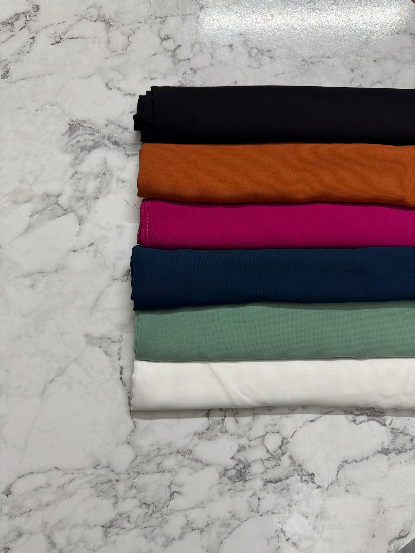 1 - Pack Of 6 Georgatte Chiffon Hijab