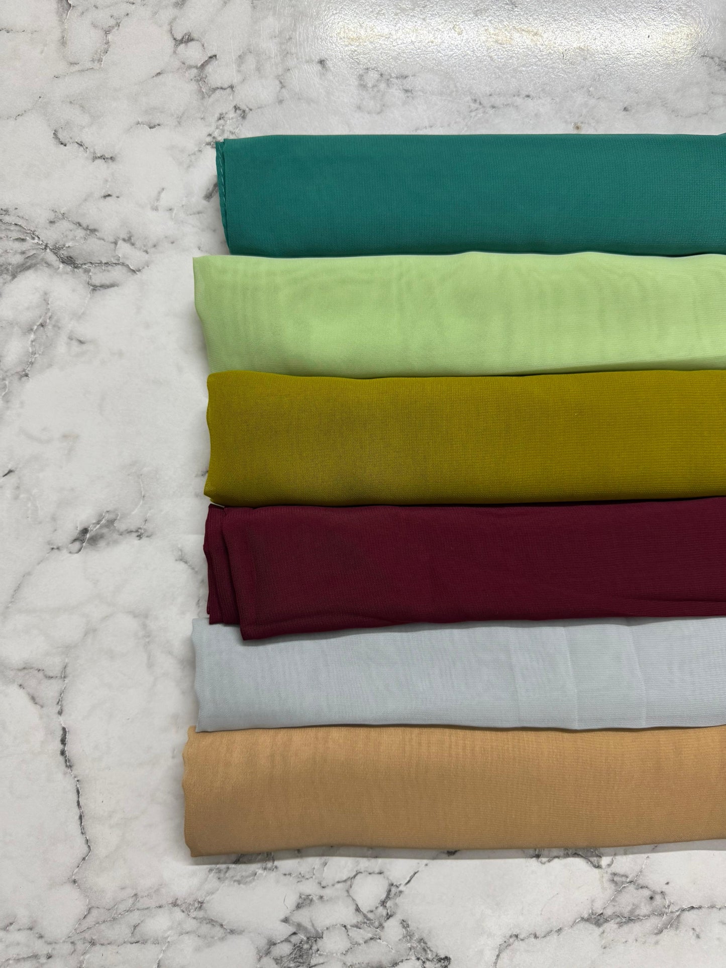 1 - Pack Of 6 Georgatte Chiffon Hijab