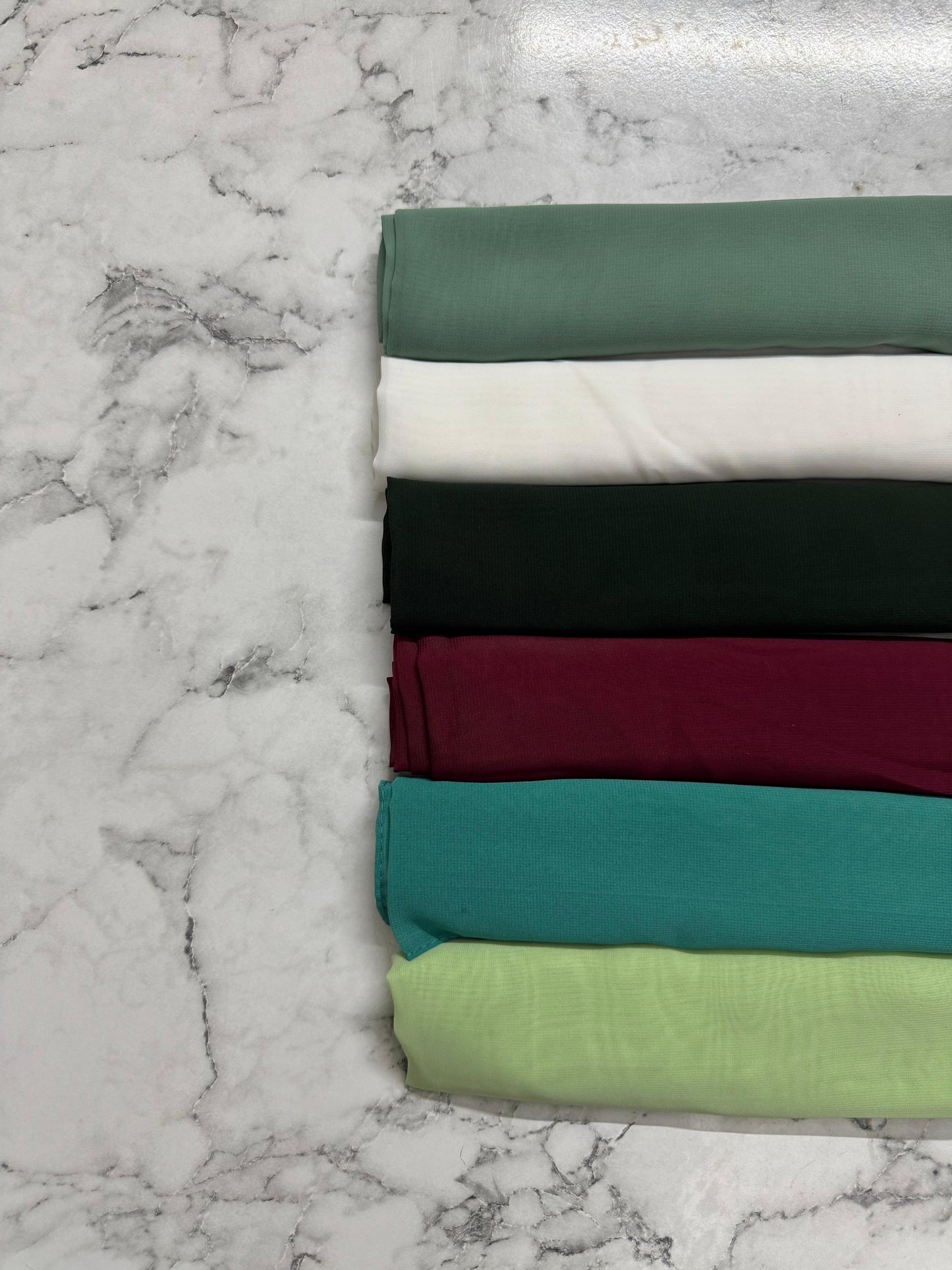 1 - Pack Of 6 Georgatte Chiffon Hijab