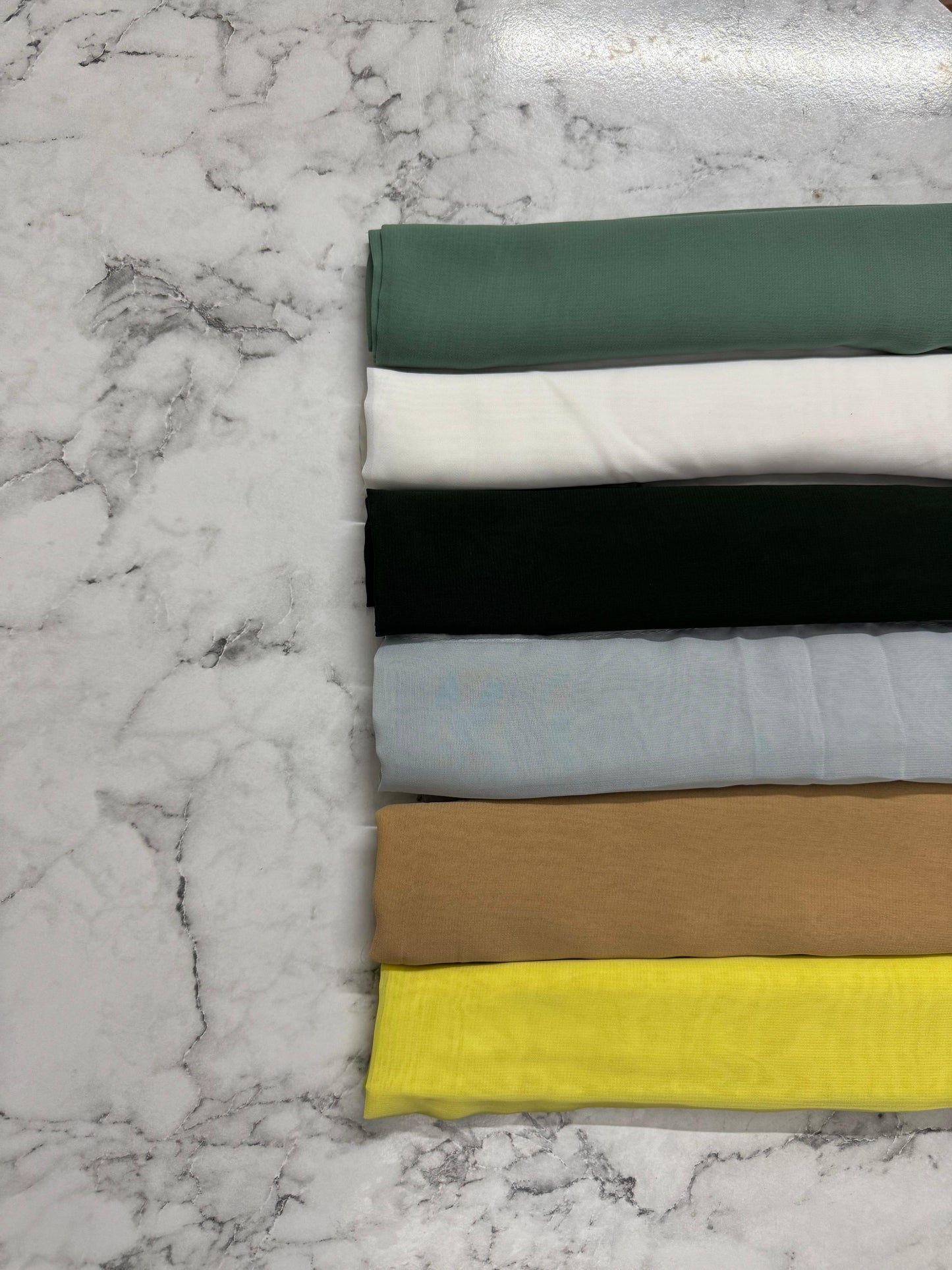 1 - Pack Of 6 Georgatte Chiffon Hijab