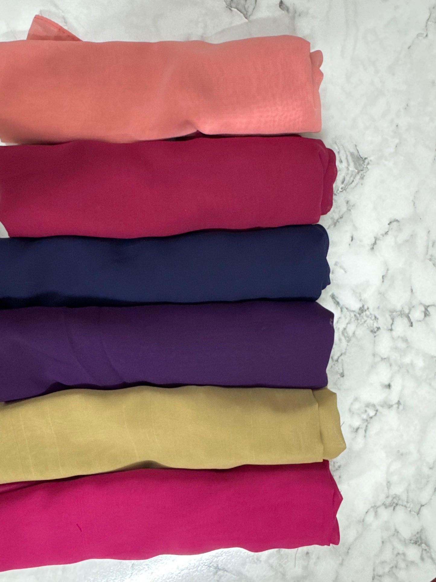 1 - Pack Of 6 Georgatte Chiffon Hijab