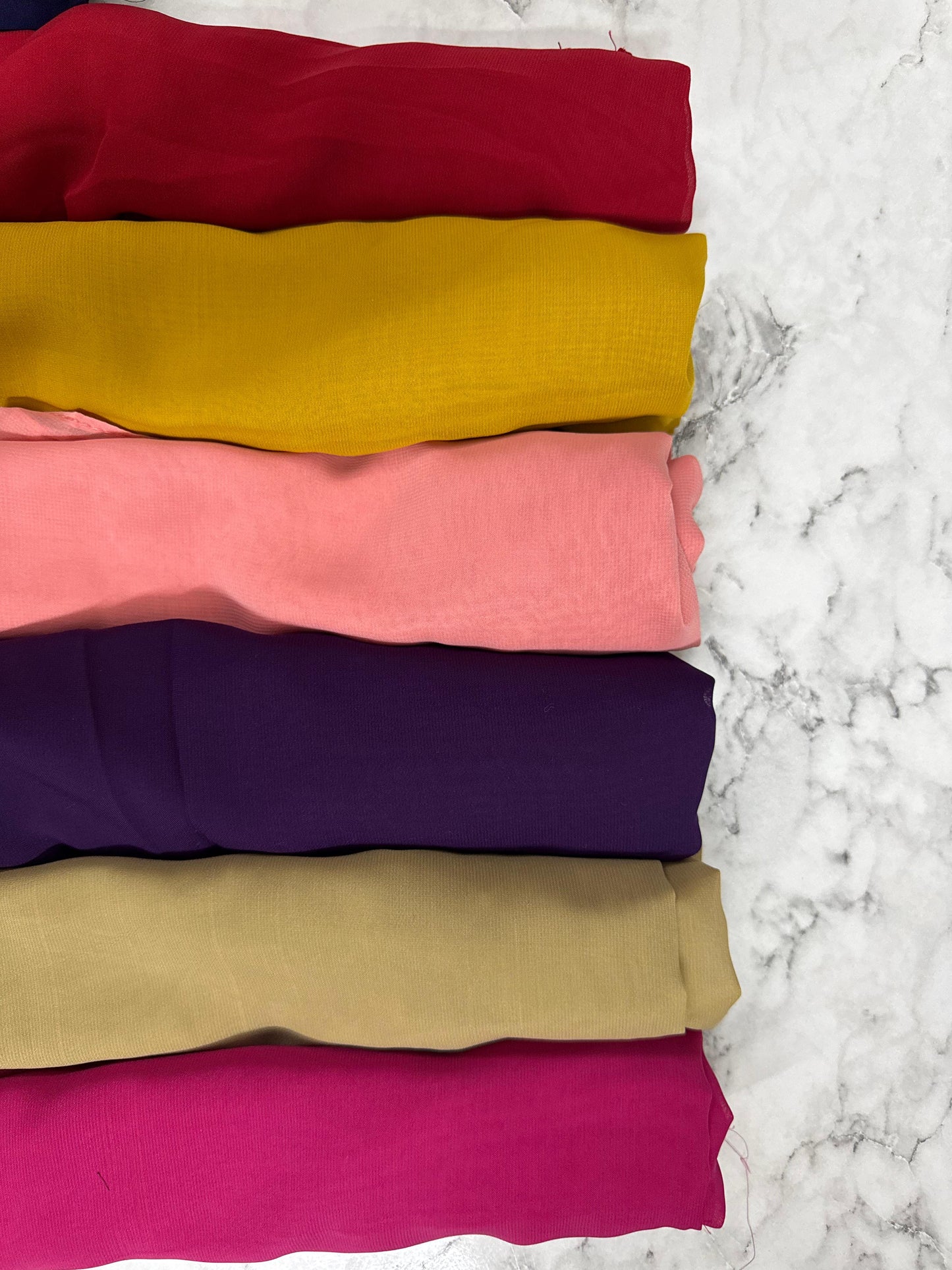 1 - Pack Of 6 Georgatte Chiffon Hijab