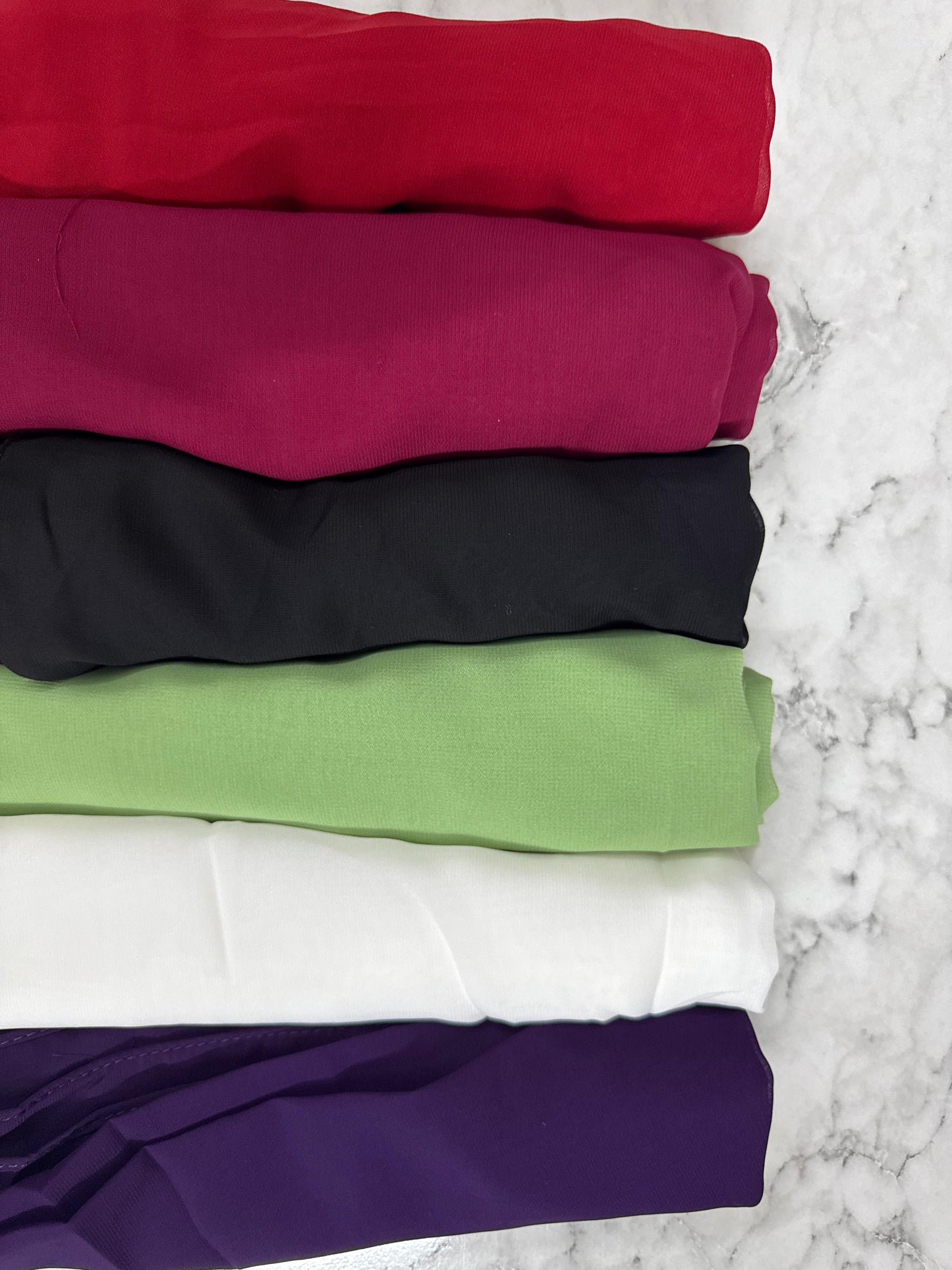 1 - Pack Of 6 Georgatte Chiffon Hijab