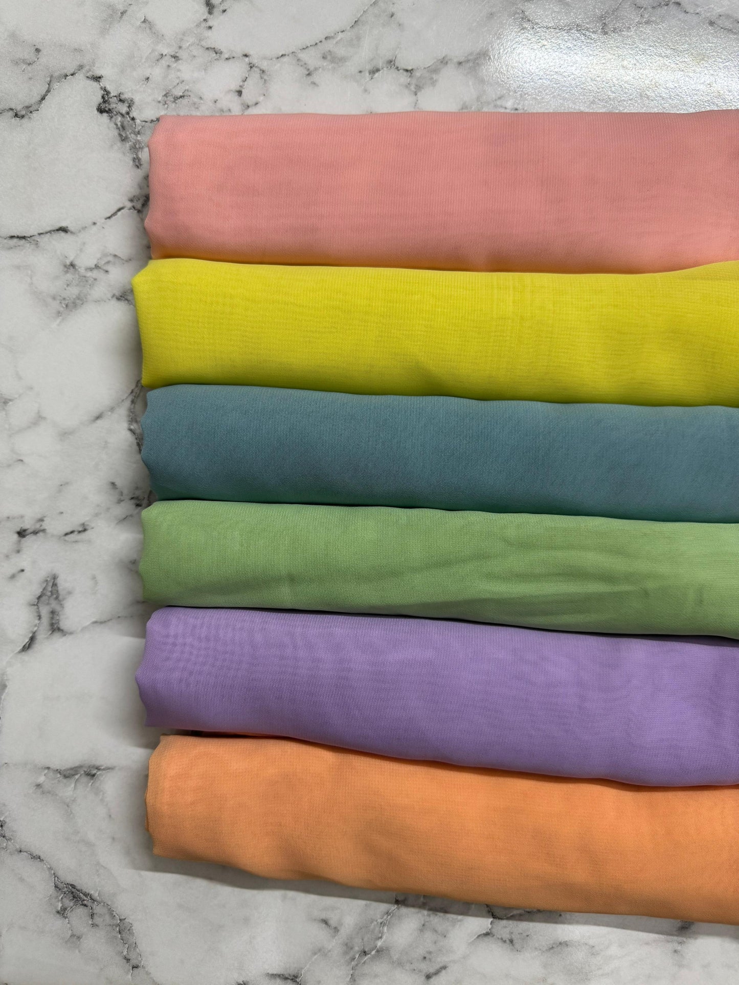 1 - Pack Of 6 Georgatte Chiffon Hijab