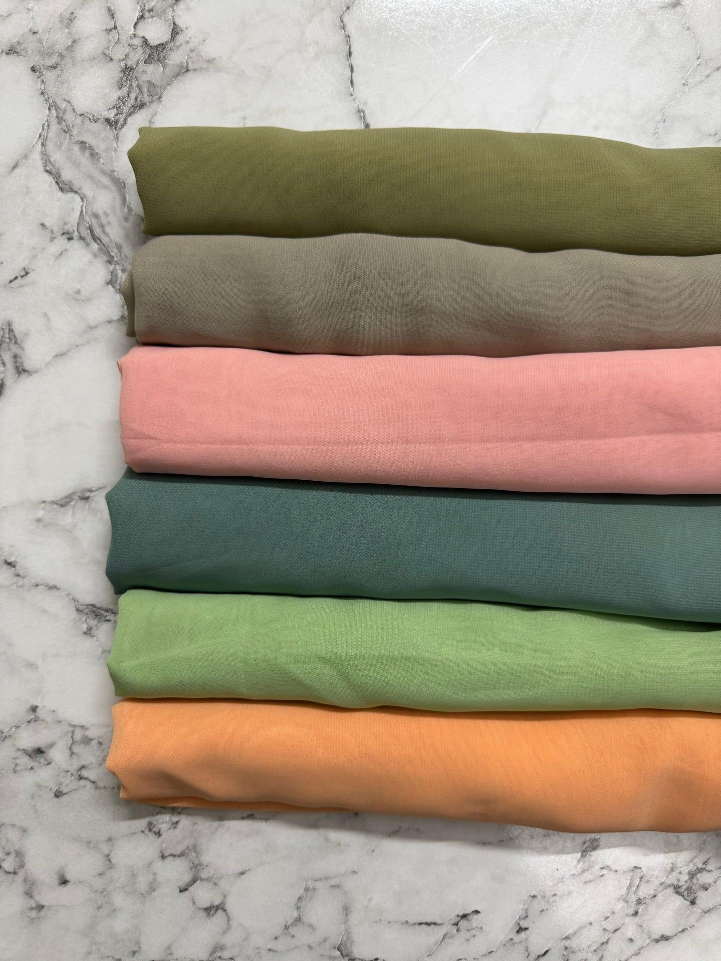1 - Pack Of 6 Georgatte Chiffon Hijab