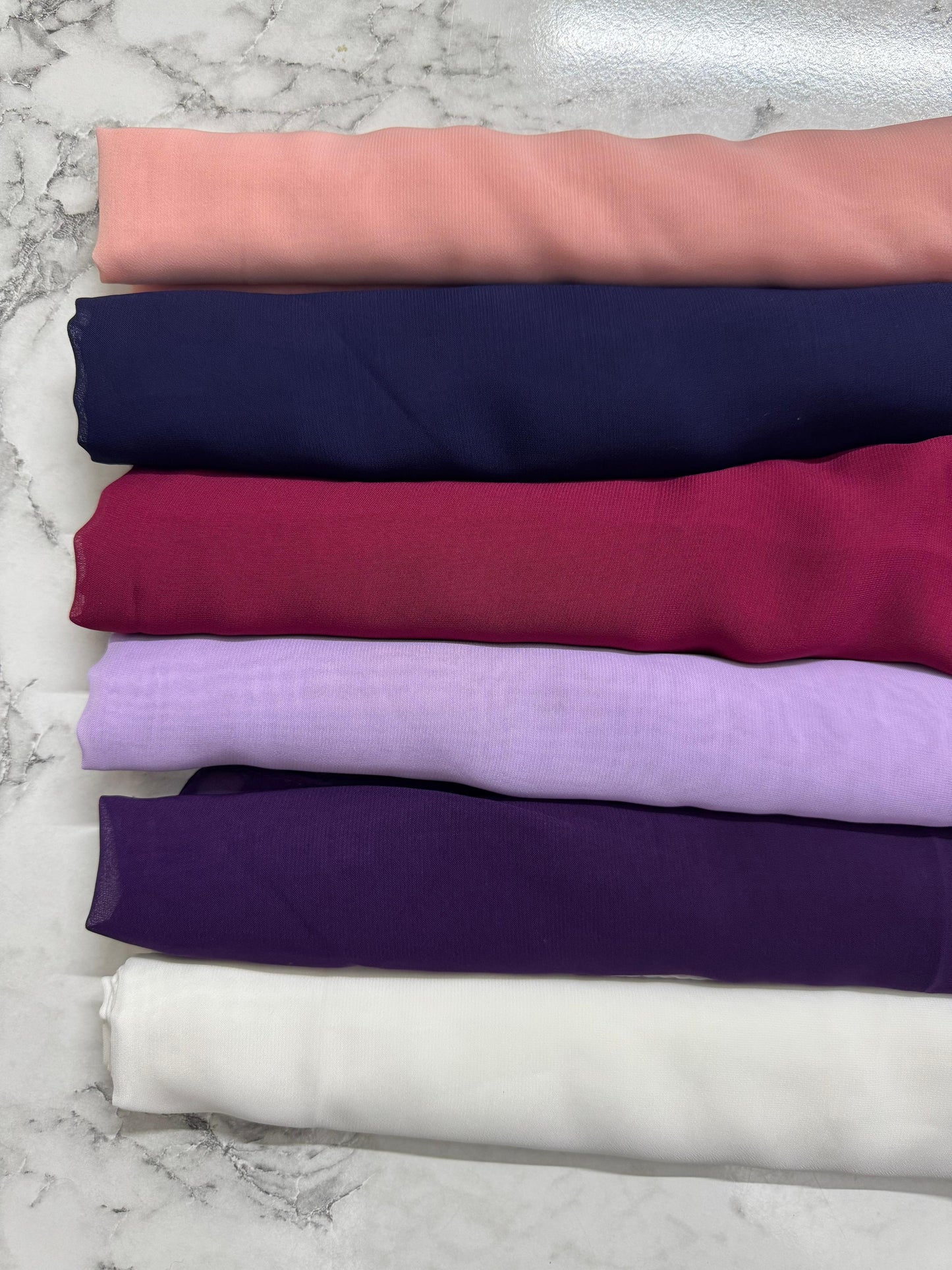 1 - Pack Of 6 Georgatte Chiffon Hijab