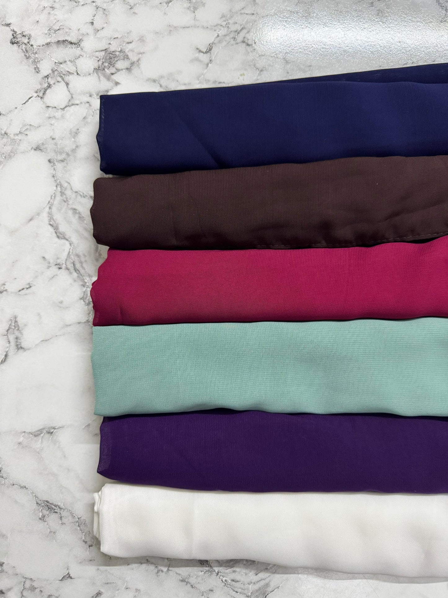 1 - Pack Of 6 Georgatte Chiffon Hijab