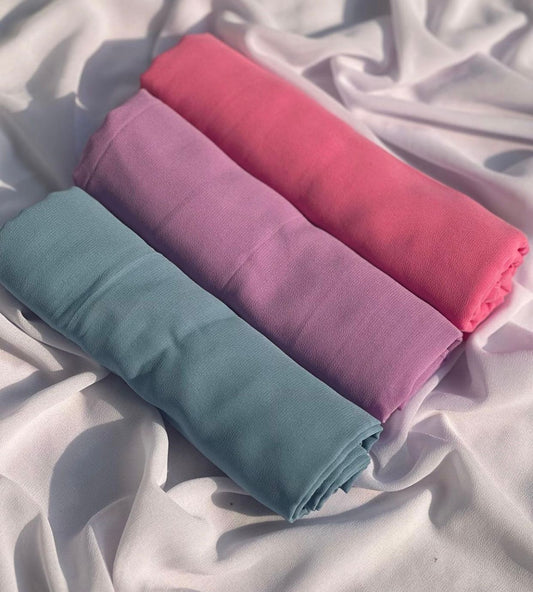 MAKE YOUR BUNDLE OF ANY 3 GEORGATTE CHIFFON HIJABS